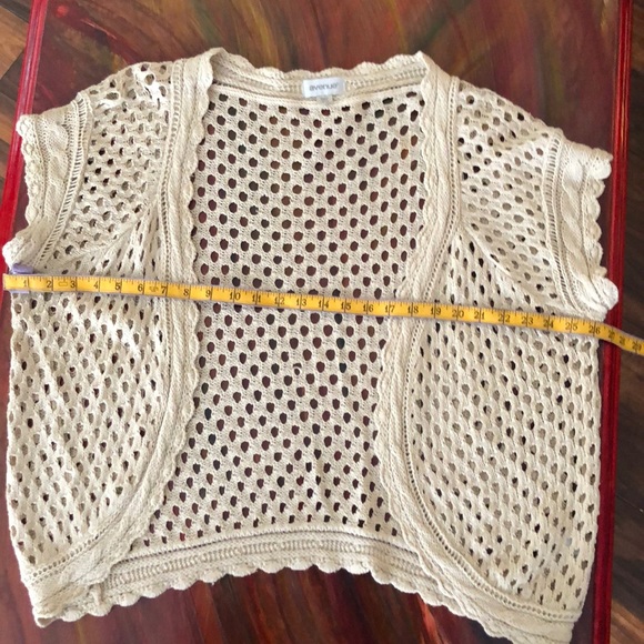 Tan Knit Cardigan Sweater. - Picture 3 of 4